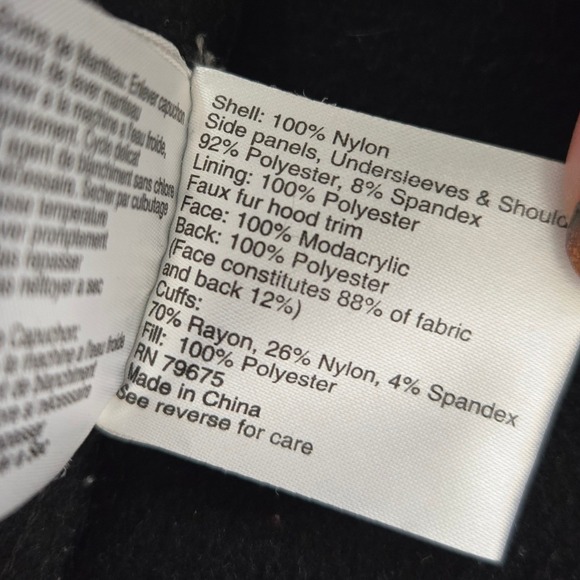 Michael‎ Kors Women Black Quilted Puffer Jacket Hooded Faux Fur Trim Gold Logo M - Picture 13 of 14